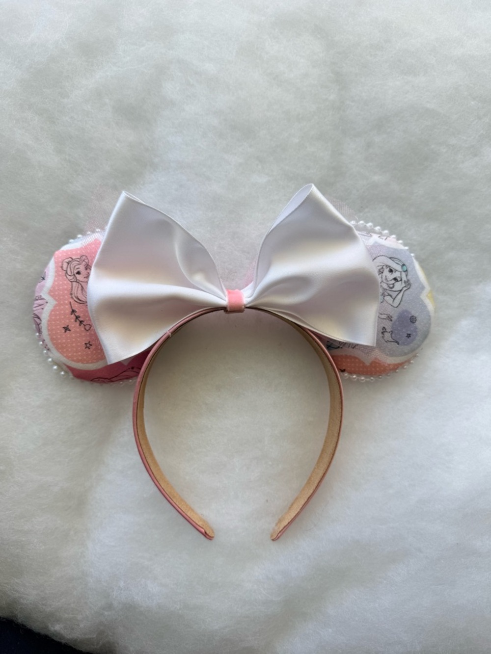 Disney Princess Minnie Ears | Pink & White Bow Headband | Disney Inspired Ears
